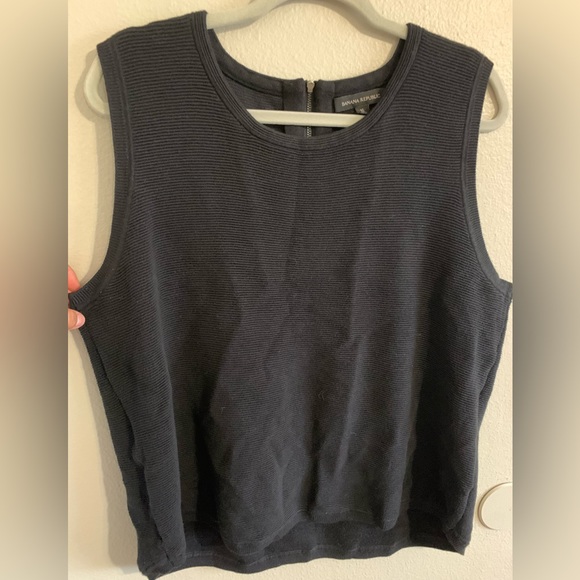 Banana Republic men’s sweater vest, ribbed, zipper on back size XL vintage - Picture 3 of 6